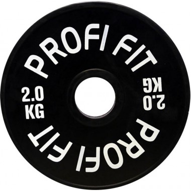 Диск для штанги каучуковый, черный, PROFI-FIT D-51, 2 кг