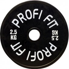 Диск для штанги каучуковый, черный, PROFI-FIT D-51, 2,5 кг