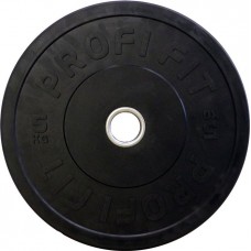 Диск для штанги каучуковый, черный, PROFI-FIT D-51, 5 кг